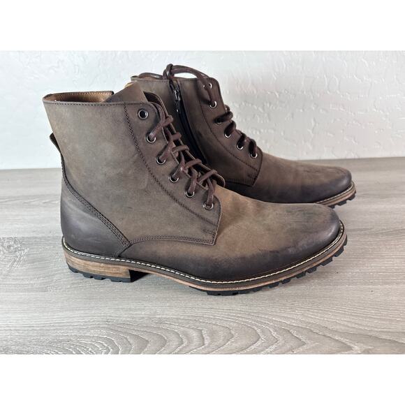 Eastland Hoyt Zipper Plain Toe Boots Brown Leather Men's Size 10.5 EU 44.5 NWOB - Picture 1 of 9